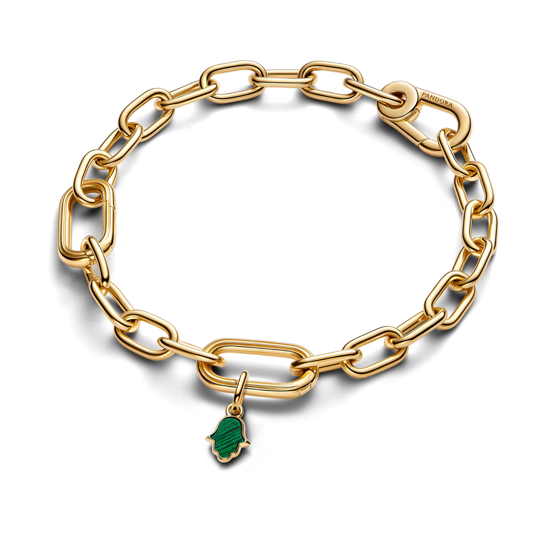 Pandora ME Green Hamsa Hand Mini hela, kullattu, 764612C01