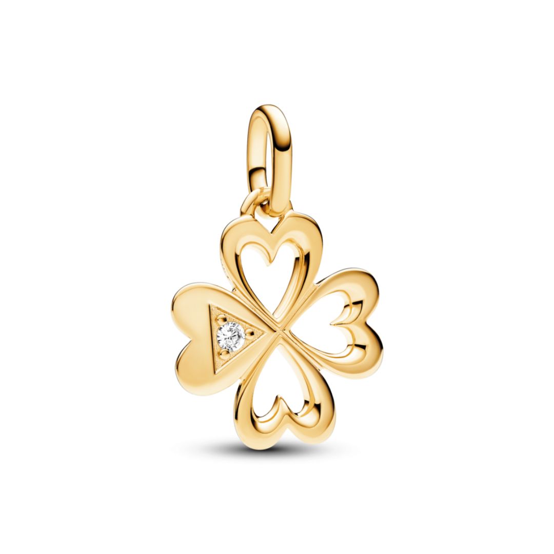 Pandora ME Heart Four-leaf Clover Medallion hela, keltakullattu, 763034C01