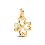 Pandora ME Heart Four-leaf Clover Medallion hela, keltakullattu, 763034C01
