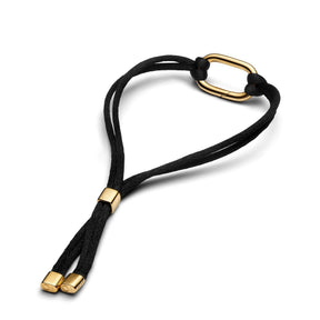 Pandora ME Openable Link Cord rannekoru, musta ja kullattu, 564680C01