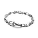 Pandora ME Openable Oval Link Chain rannekoru, hopeaa, 594678C00