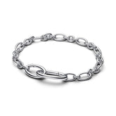 Pandora ME Openable Oval Link Chain rannekoru, hopeaa, 594678C00