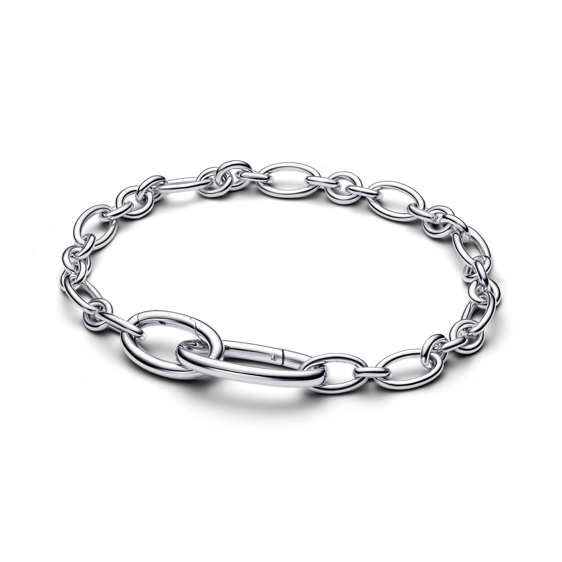 Pandora ME Openable Oval Link Chain rannekoru, hopeaa, 594678C00