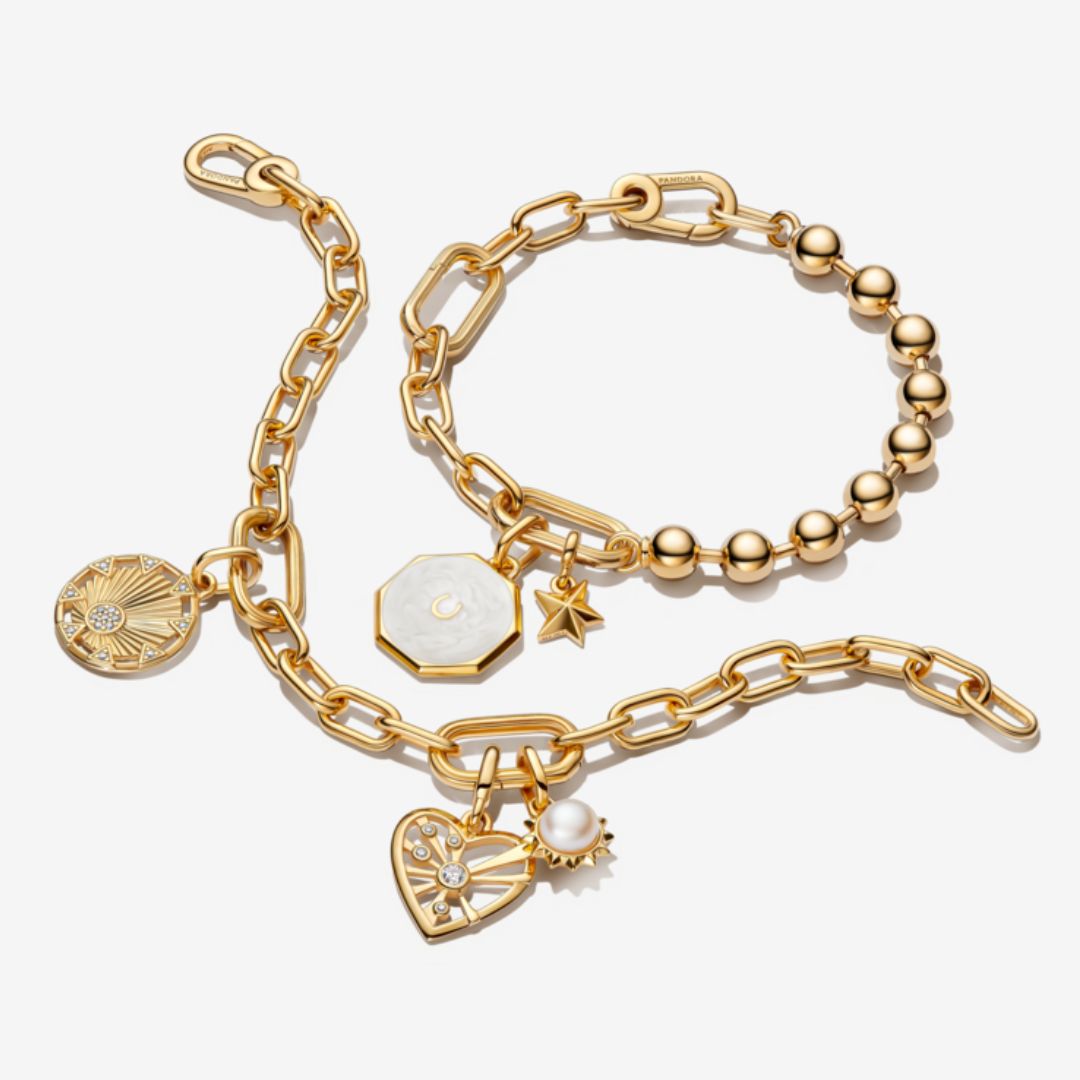 Pandora ME Small-Link Chain rannekoru, keltakullattu, 569662C00