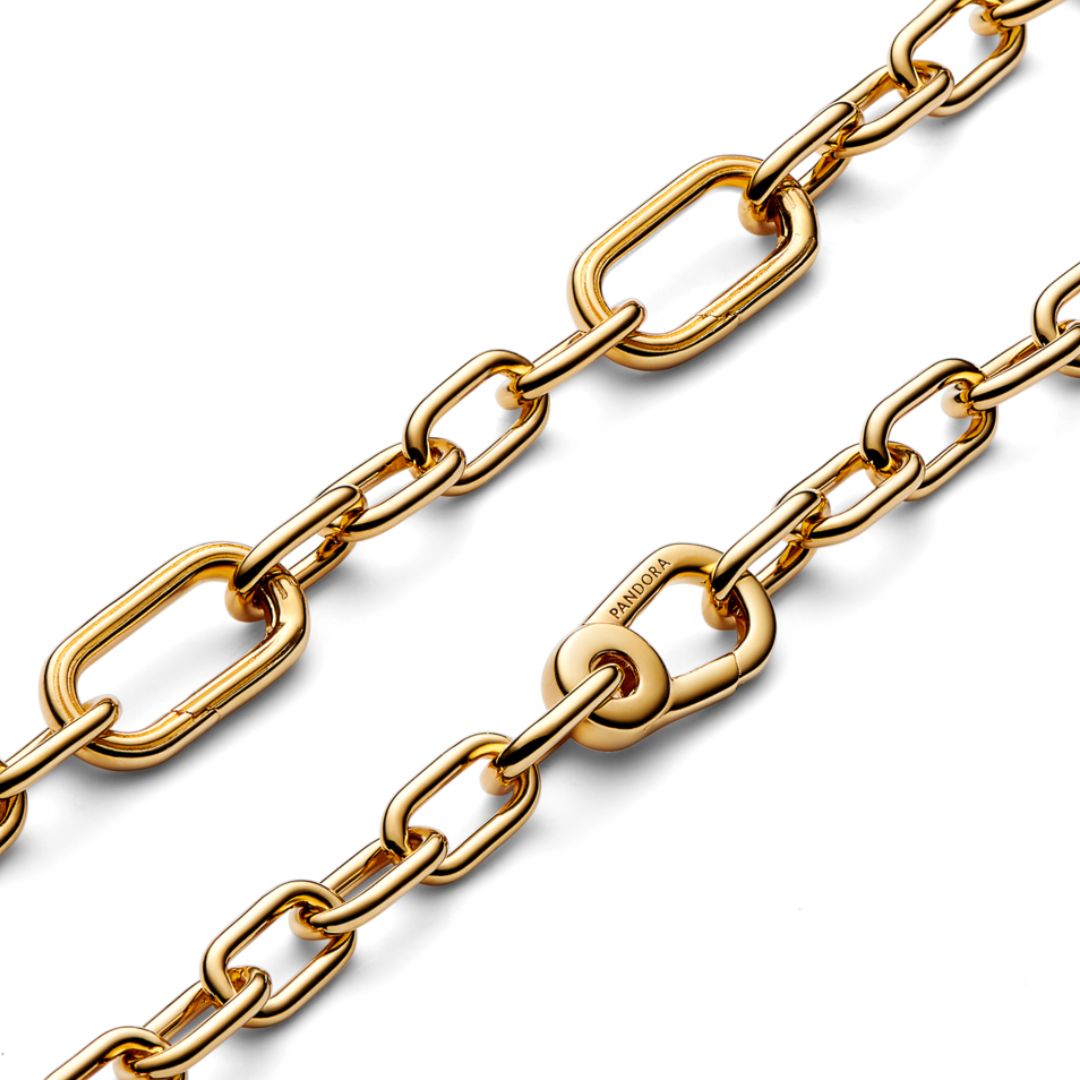 Pandora ME Small-Link Chain rannekoru, keltakullattu, 569662C00