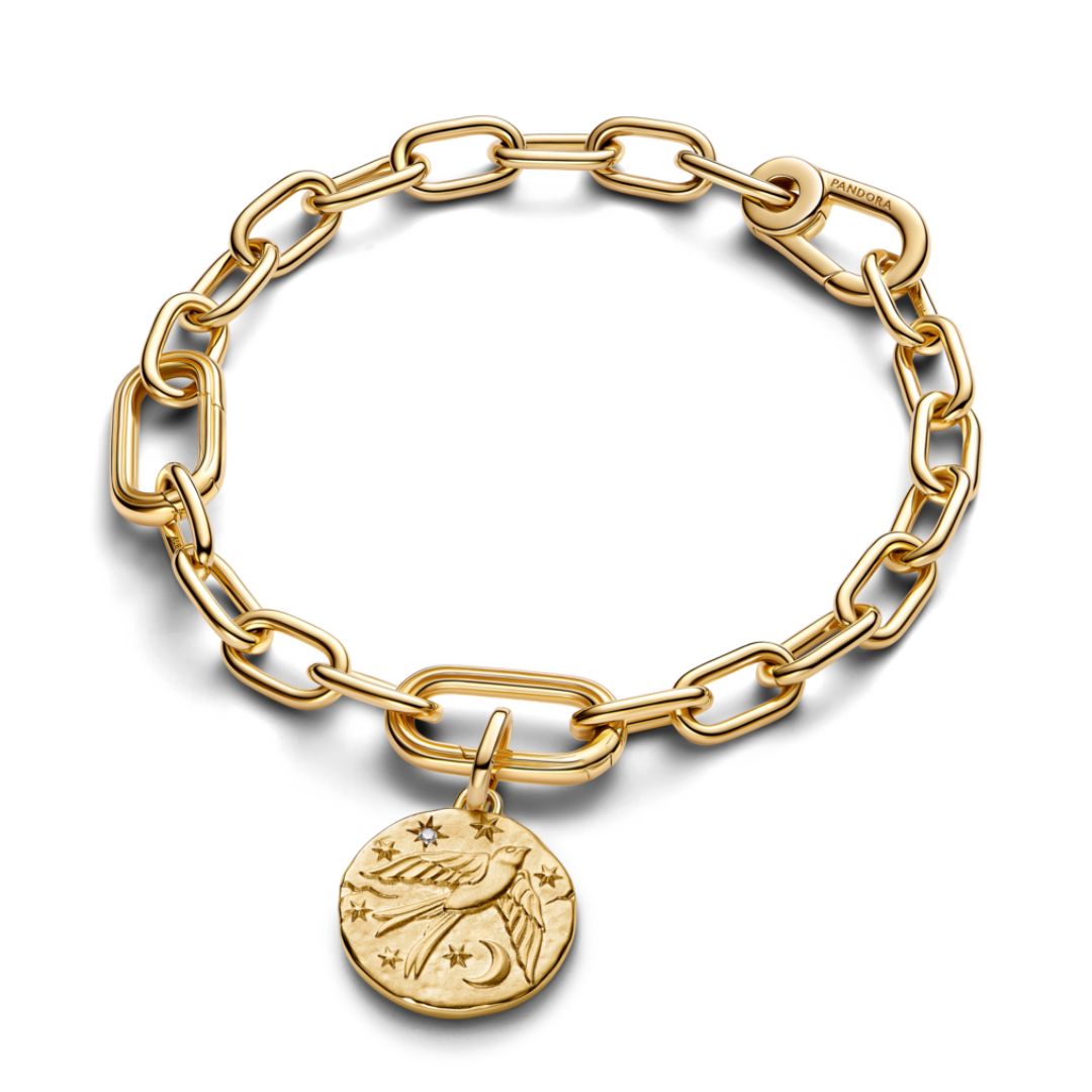 Pandora ME Swallow Medallion hela, keltakullattu, 764082C01