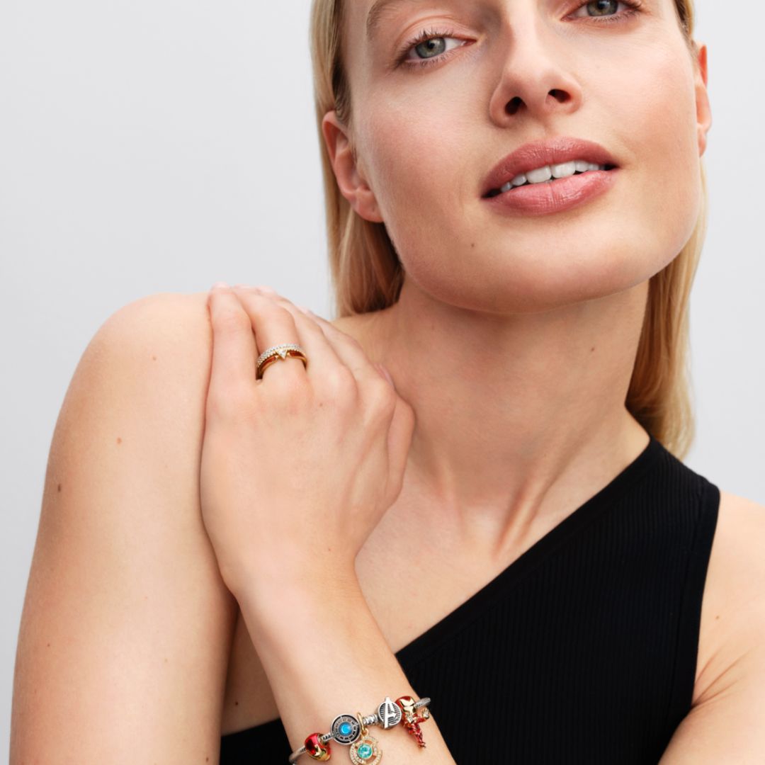 Pandora Marvel Iron Man sormus, keltakullattu, 164211C01