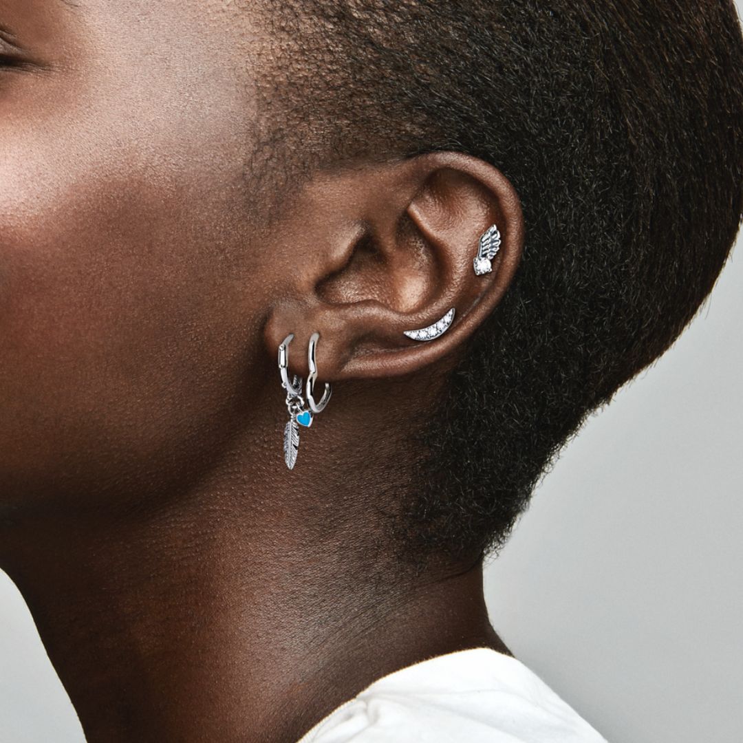 Pandora Moments Asymmetrical Heart rengaskorvakorut, hopea, 298307C00