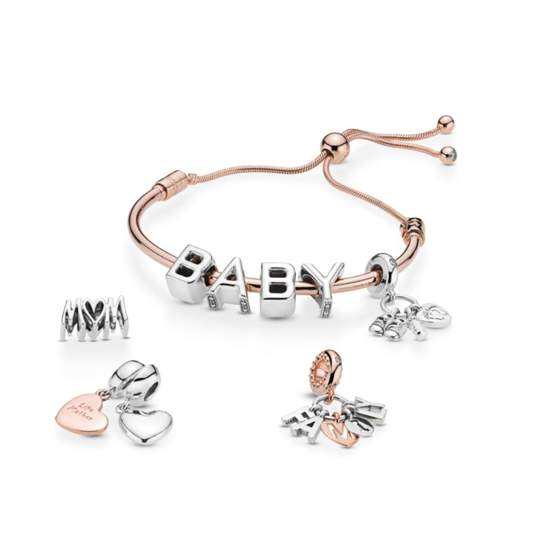 Pandora Moments Baby Bottle and Shoes hela, hopea, 798106CZ