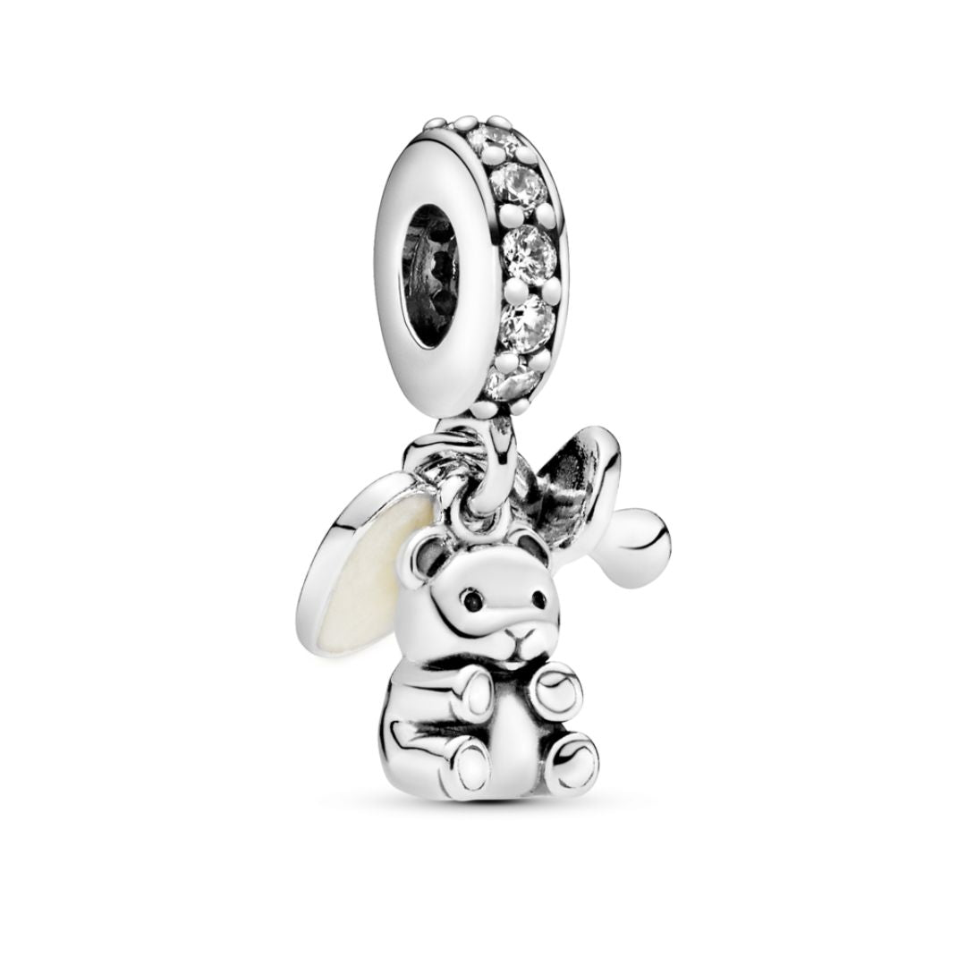 Pandora Moments Baby Teddy Bear hela, hopea, 792100CZ