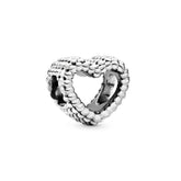 Pandora Moments Beaded Open Heart hela, hopea, 797516