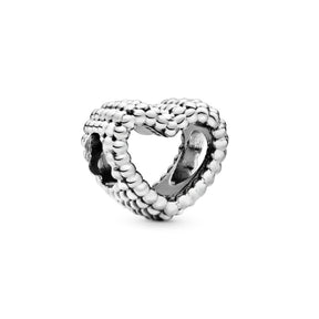 Pandora Moments Beaded Open Heart hela, hopea, 797516