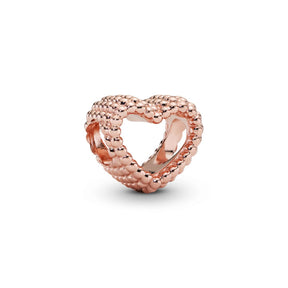Pandora Moments Beaded Open Heart hela, ruusukullattu, 787516