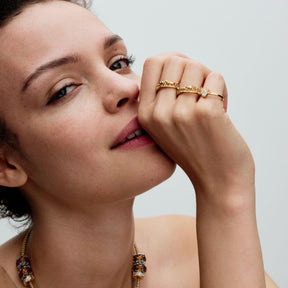 Pandora Moments Celestial Sparkling Sun sormus, keltakullattu, 162674C01