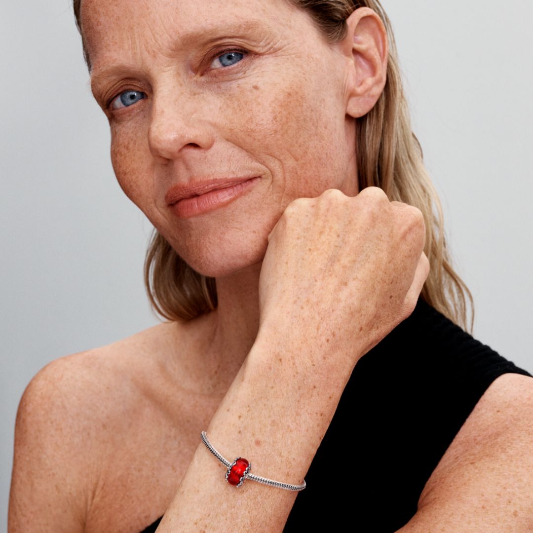 Pandora Moments Christmas Magic Murano Glass hela, hopea, 793597C00