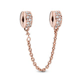 Pandora Moments Clear Pavé Safety Chain hela, ruusukullattu, 786322CZ-05