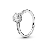 Pandora Moments Clear Sparkling Crown Solitaire sormus, hopea, 198289CZ