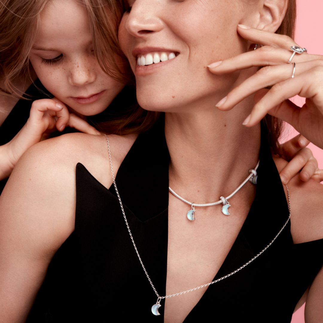 Pandora Moments Crescent Moon Double hela, hopea, 794272C01