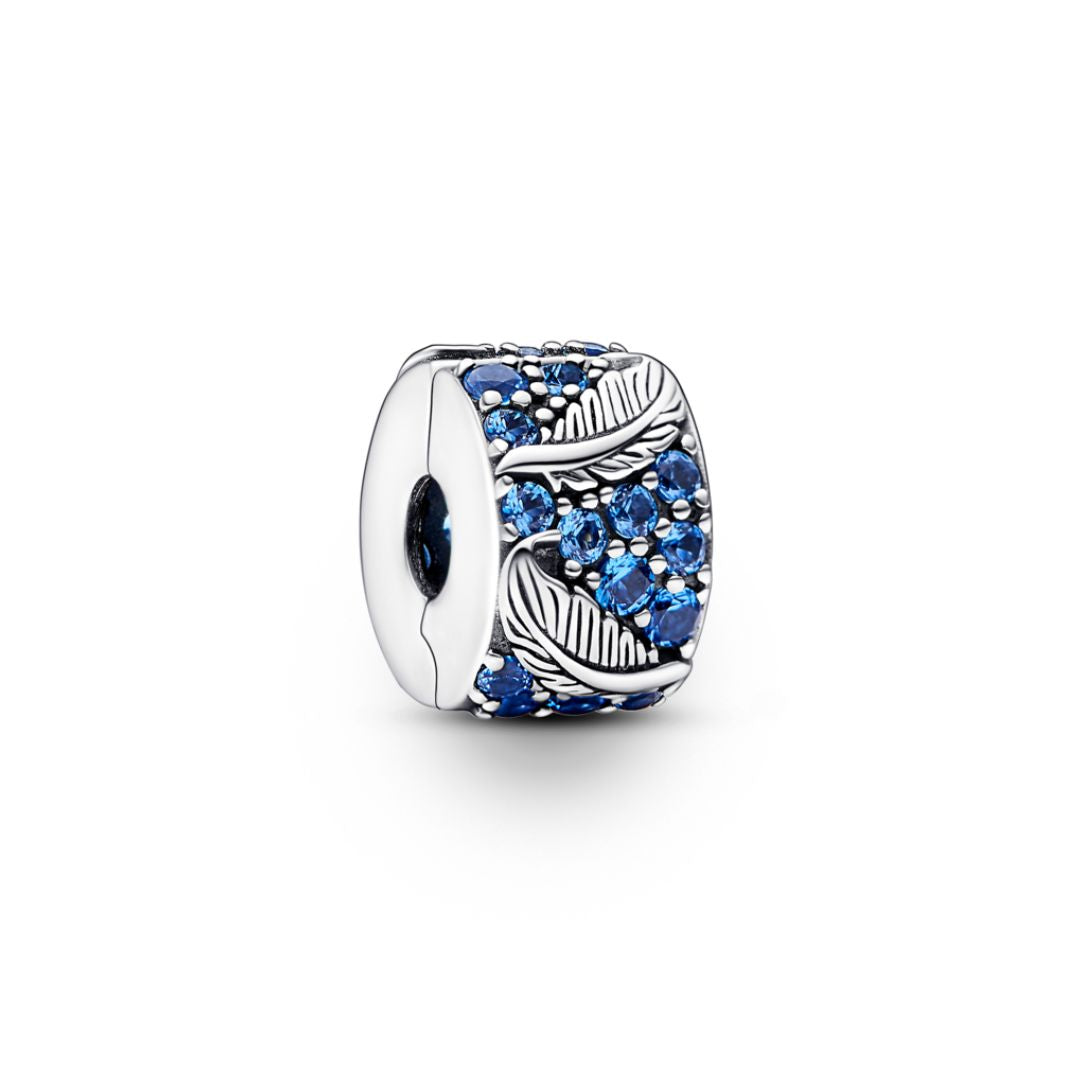 Pandora Moments Curved Feather & Pave lukkopala, hopea, 792552C01