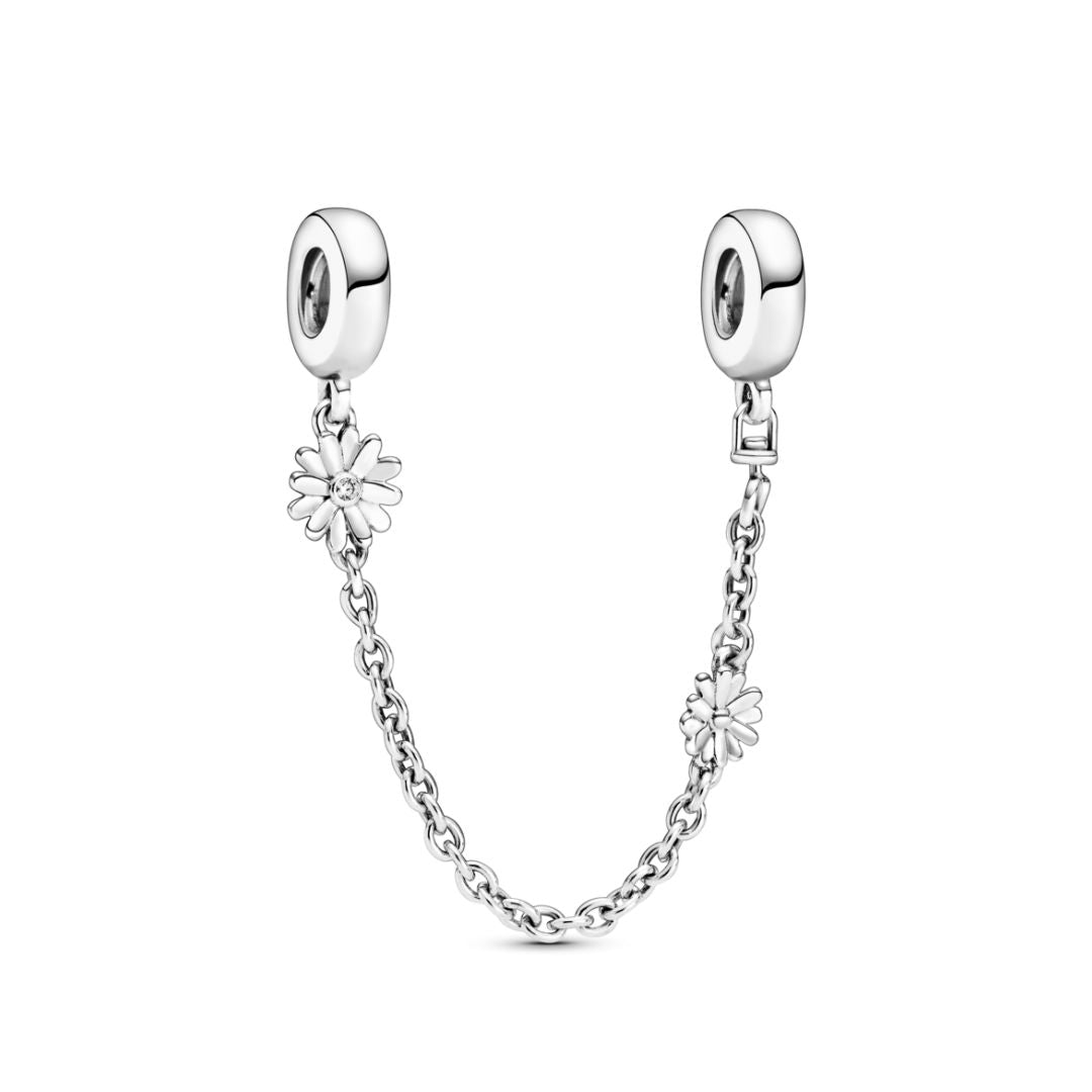 Pandora Moments Daisy Flower Safety Chain hela, hopea, 798764C01-05