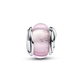 Pandora Moments Encircled Pink Murano Glass hela, hopea, 793241C00