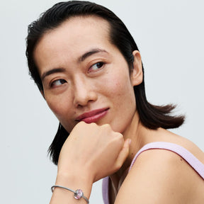 Pandora Moments Encircled Pink Murano Glass hela, hopea, 793241C00