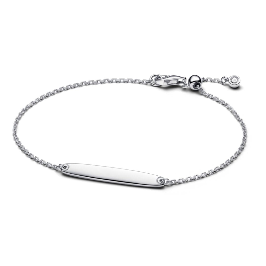Pandora Moments Engravable Bar Chain rannekoru, hopea, 594010C01