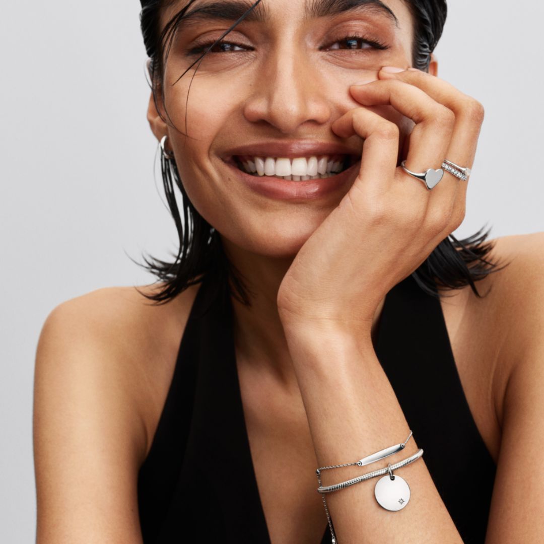 Pandora Moments Engravable Bar Chain rannekoru, hopea, 594010C01