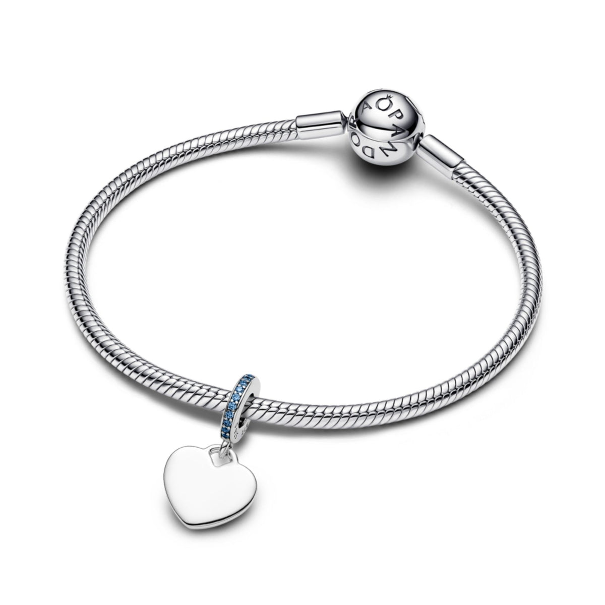 Pandora Moments Engravable Heart Blue Stone hela, hopea, 793926C03