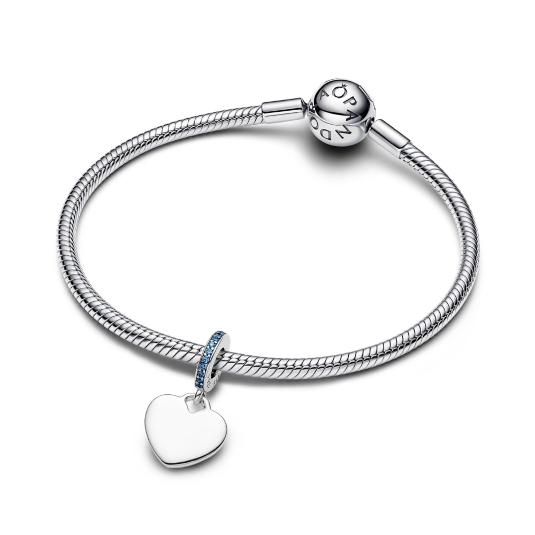 Pandora Moments Engravable Heart Blue Stone hela, hopea, 793926C03