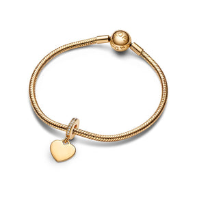 Pandora Moments Engravable Heart Tag hela, keltakullattu, 768761C01