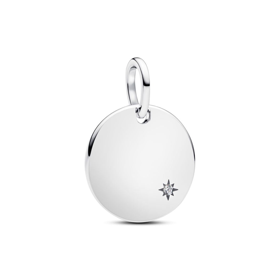 Pandora Moments Engravable Lab-Grown Diamond Tag riipus, hopea, 394012C01