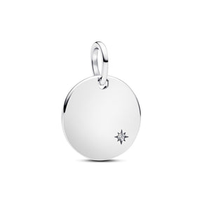 Pandora Moments Engravable Lab-Grown Diamond Tag riipus, hopea, 394012C01