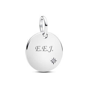 Pandora Moments Engravable Lab-Grown Diamond Tag riipus, hopea, 394012C01
