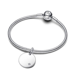 Pandora Moments Engravable Lab-Grown Diamond Tag riipus, hopea, 394012C01