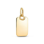 Pandora Moments Engravable Rectangle Tag riipus, keltakullattu, 368611C00