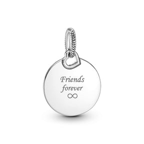Pandora Moments Engravable Round Tag riipus, hopea, 398610C00