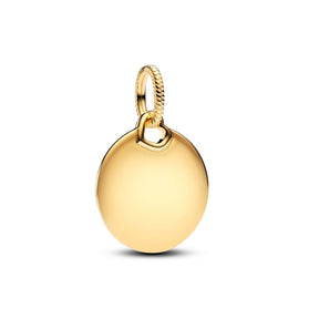 Pandora Moments Engravable Round Tag riipus, keltakullattu, 368610C00
