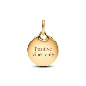Pandora Moments Engravable Round Tag riipus, keltakullattu, 368610C00