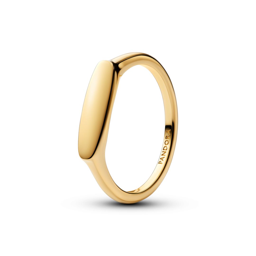 Pandora Moments Engravable sormus, keltakullattu, 163986C00