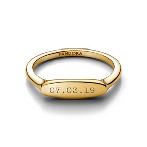Pandora Moments Engravable sormus, keltakullattu, 163986C00
