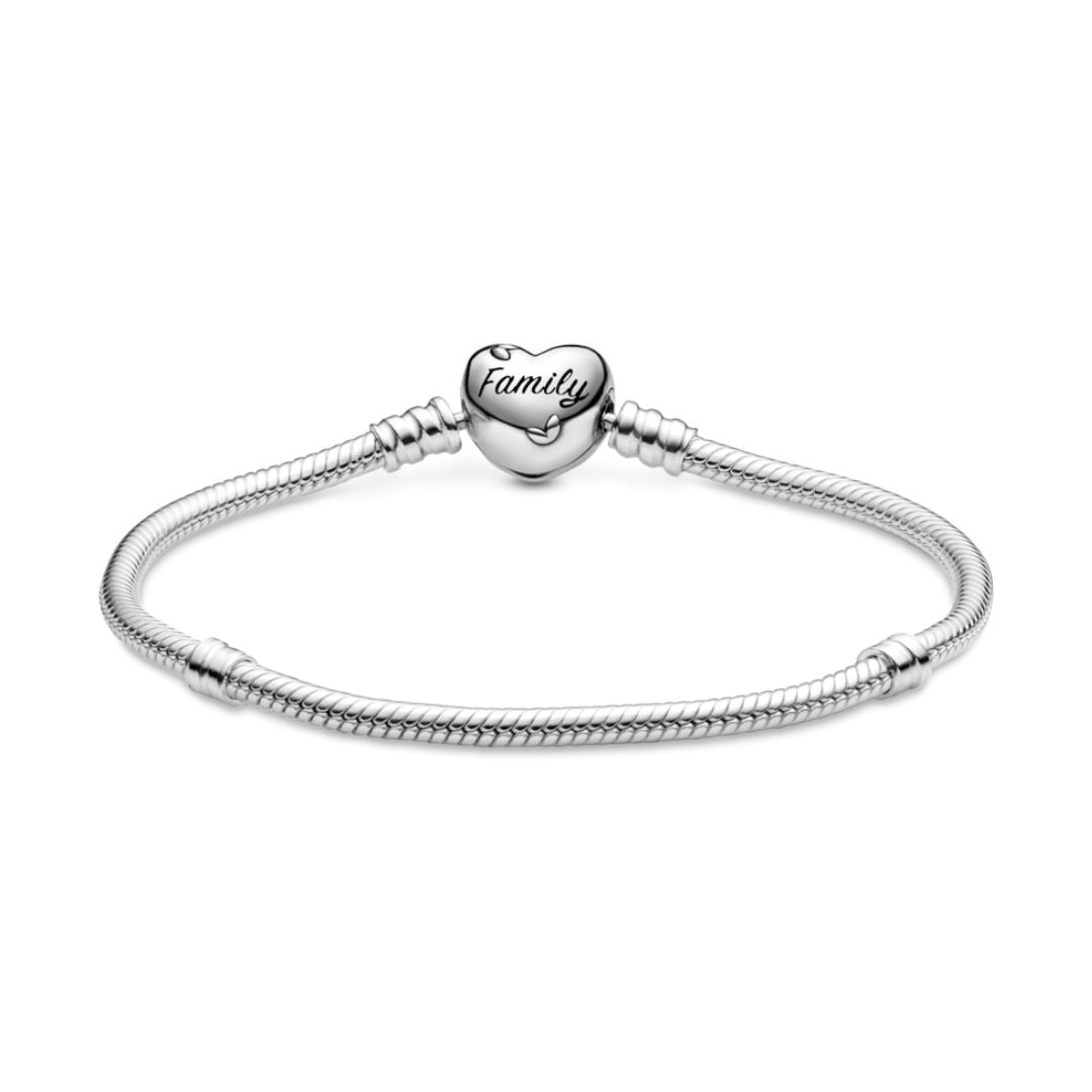 Pandora Moments Family Tree Heart Clasp Snake Chain rannekoru, hopea, 598827C01