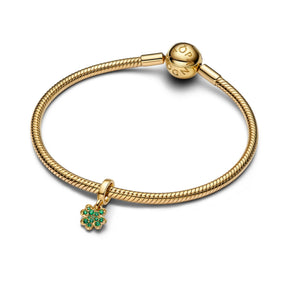 Pandora Moments Four Leaf Clover hela, keltakullattu, 762751C01