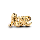 Pandora Moments Handwritten Love hela, keltakullattu, 763055C00