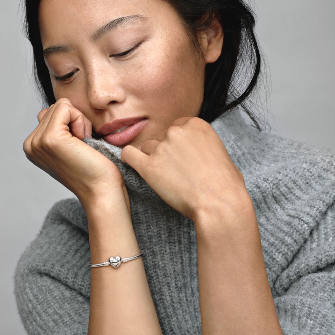 Pandora Moments Heart Clasp rannerengas, hopea, 596268