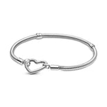 Pandora Moments Heart Closure Snake Chain rannekoru, hopea, 599539C00