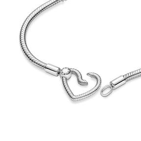 Pandora Moments Heart Closure Snake Chain rannekoru, hopea, 599539C00