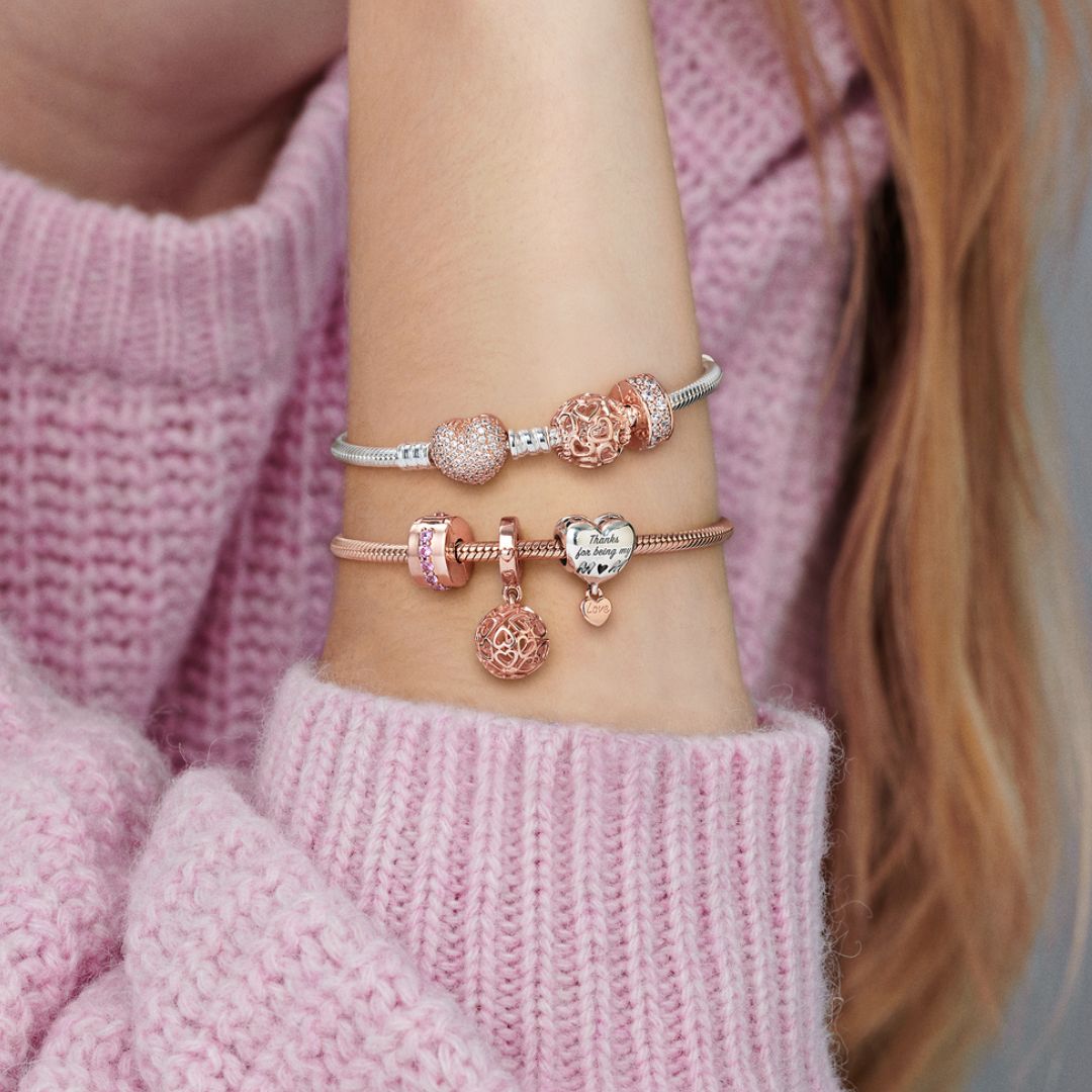 Pandora Moments Hearts All Over hela, ruusukullattu, 780964