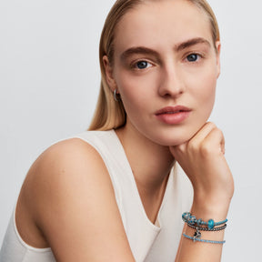 Pandora Moments Ice Blue Stone lukkopala, hopeaa, 791359C01