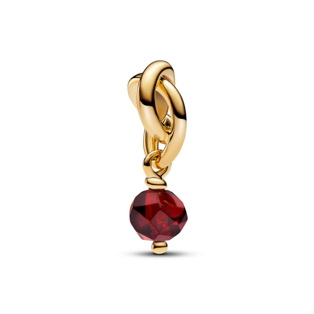 Pandora Moments January Red Eternity Circle hela, keltakullattu, 763462C01